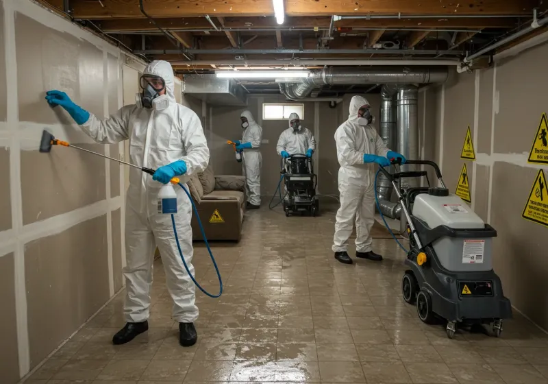 Basement Moisture Removal and Structural Drying process in Upshur County, TX